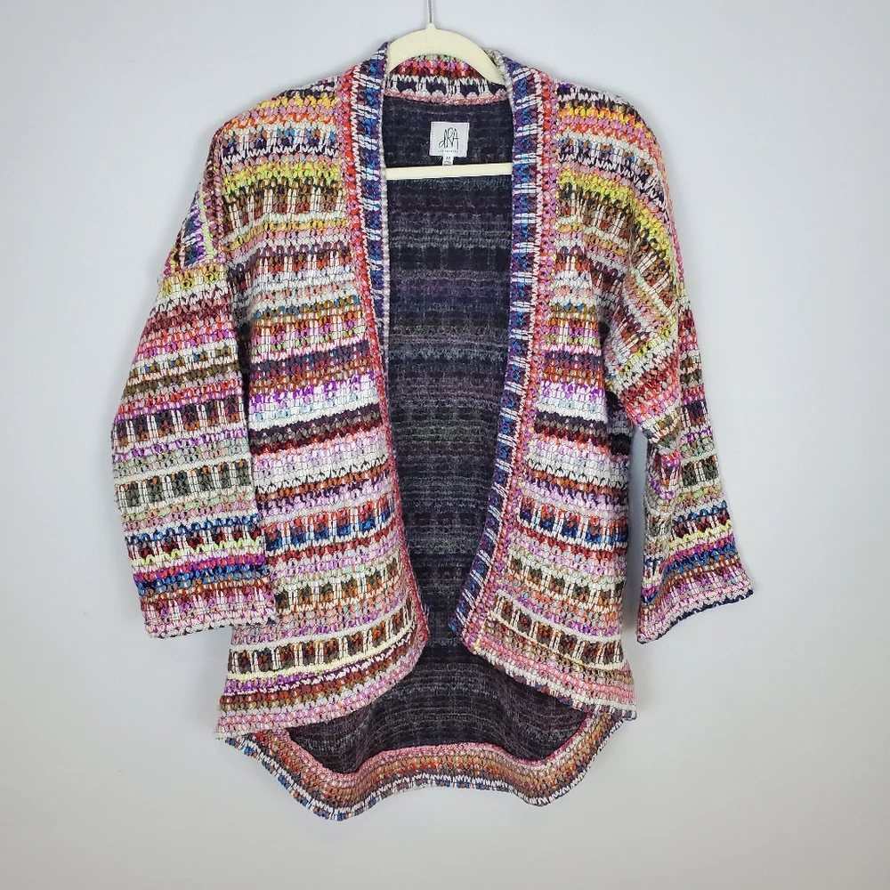 Anthropologie Dra Los Angeles Yoko Kimono Woven Knit Open Front Cardigan Size M